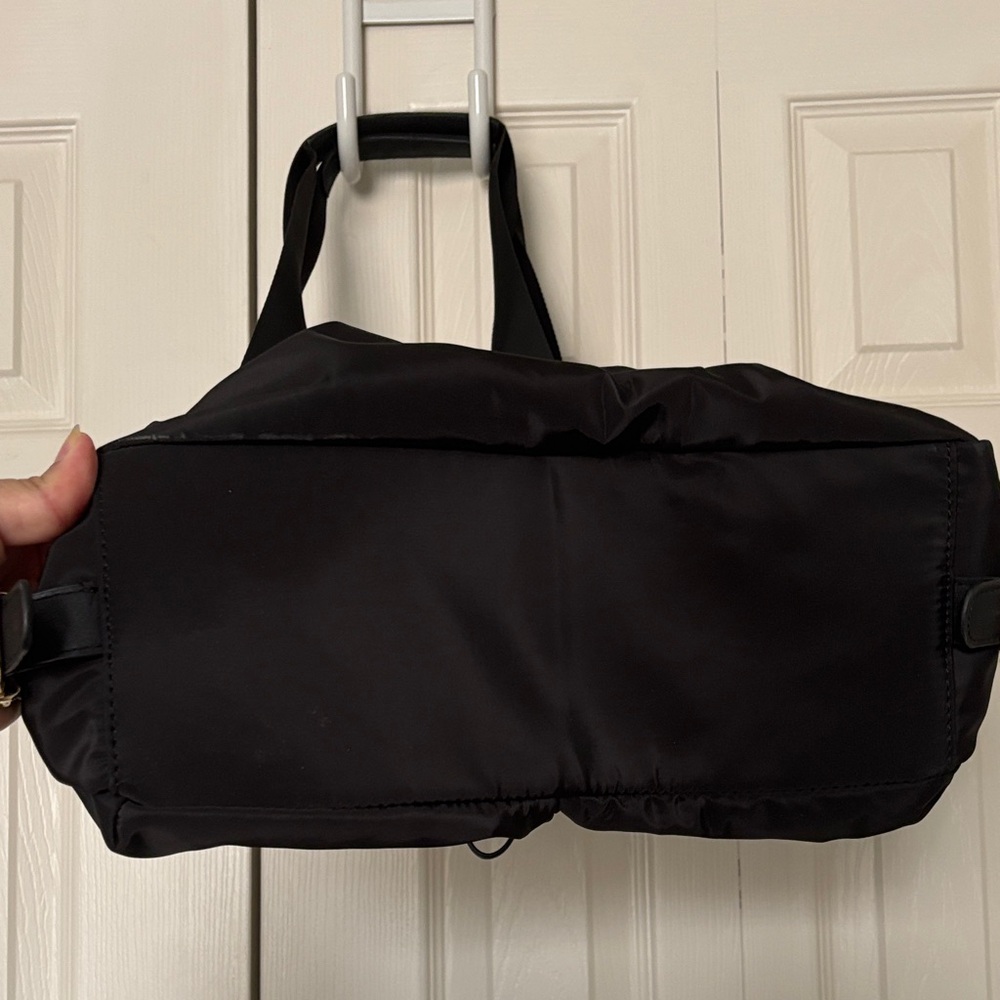 Adrienne Vittadini Black Nylon Shoulder Bag with Front Zip Pockets Travel - Picture 7 of 7